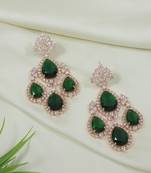 Stylish latest fashion rose gold plated cubic zirconia american diamoand stud earrings for women 