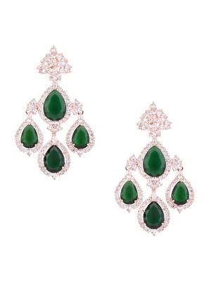 Stylish latest fashion rose gold plated cubic zirconia american diamoand stud earrings for women  2
