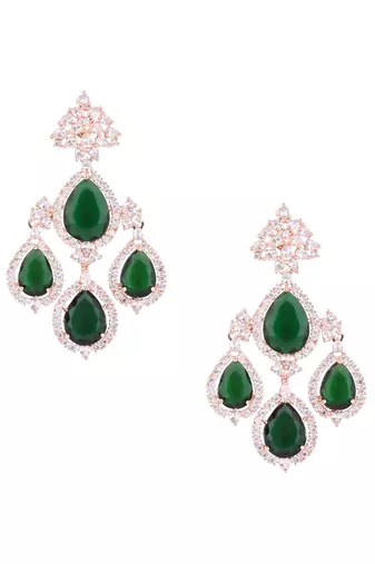 Stylish latest fashion rose gold plated cubic zirconia american diamoand stud earrings for women 