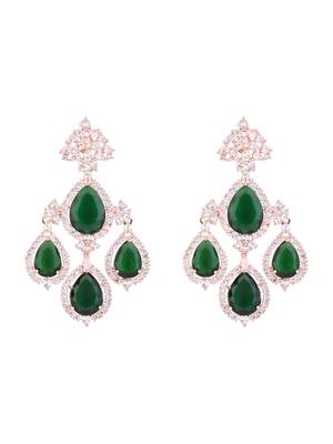 Stylish latest fashion rose gold plated cubic zirconia american diamoand stud earrings for women  3