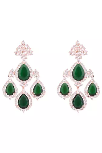 Stylish latest fashion rose gold plated cubic zirconia american diamoand stud earrings for women 
