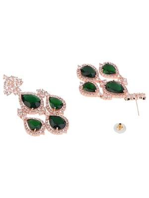 Stylish latest fashion rose gold plated cubic zirconia american diamoand stud earrings for women  4