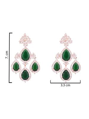 Stylish latest fashion rose gold plated cubic zirconia american diamoand stud earrings for women  5