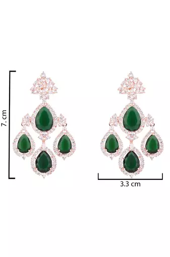 Stylish latest fashion rose gold plated cubic zirconia american diamoand stud earrings for women 
