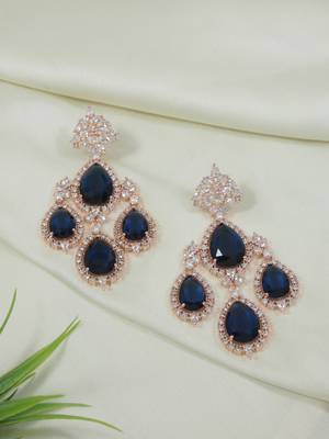 stylish latest fashion rose gold plated cubic zirconia american diamoand stud earrings for women 1