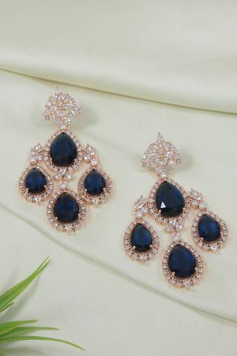 stylish latest fashion rose gold plated cubic zirconia american diamoand stud earrings for women