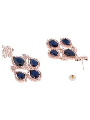 stylish latest fashion rose gold plated cubic zirconia american diamoand stud earrings for women 4