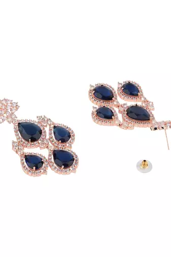 stylish latest fashion rose gold plated cubic zirconia american diamoand stud earrings for women