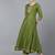 green embroidered poly silk kurta trousers with dupatta