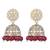 I jewels gold plated traditional kundan & pearl jhumka earrings for women