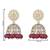 I jewels gold plated traditional kundan & pearl jhumka earrings for women