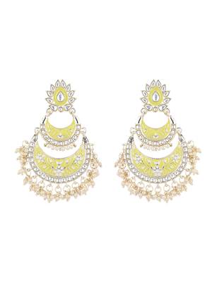 gold plated traditional meenakari kundan & pearls chandbali earrings for women 6