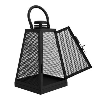 Pride Metal Diwali Candle Holder Lantern for Home Decor (Medium) (Black) (23x23x40 CM) (Pack of 1) 3