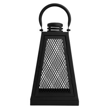 Pride Metal Diwali Candle Holder Lantern for Home Decor (Medium) (Black) (23x23x40 CM) (Pack of 1) 4