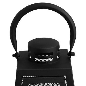 Pride Metal Diwali Candle Holder Lantern for Home Decor (Medium) (Black) (23x23x40 CM) (Pack of 1) 5