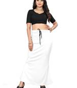 White lycra cotton blended shapewear petticoat for saree || skirts for women