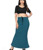Teal blue lycra cotton blended shapewear petticoat for saree || skirts for women