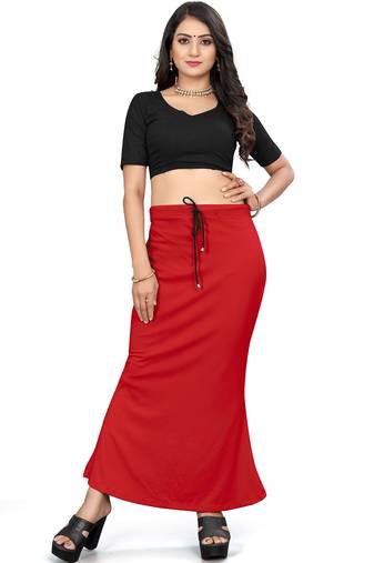 Red lycra cotton blended shapewear petticoat for saree || skirts for women