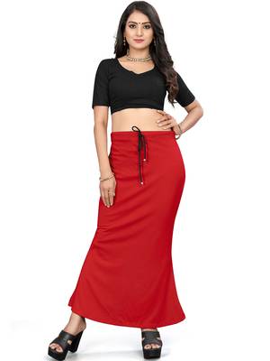 Red lycra cotton blended shapewear petticoat for saree || skirts for women 1