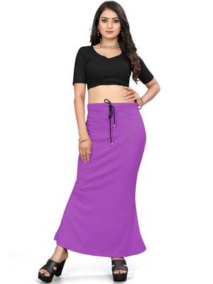 Purple lycra cotton blended shapewear petticoat for saree || skirts for women 1