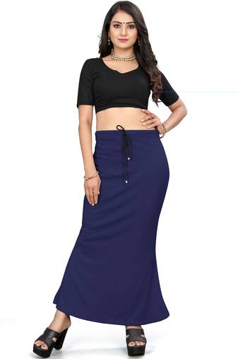 Navy blue lycra cotton blended shapewear petticoat for saree || skirts for women