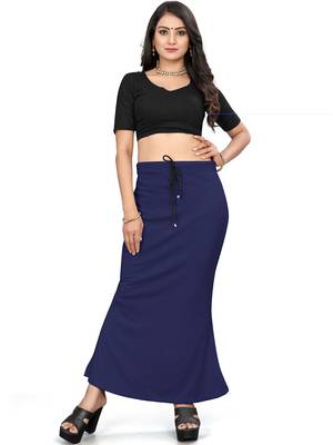 Navy blue lycra cotton blended shapewear petticoat for saree || skirts for women 1