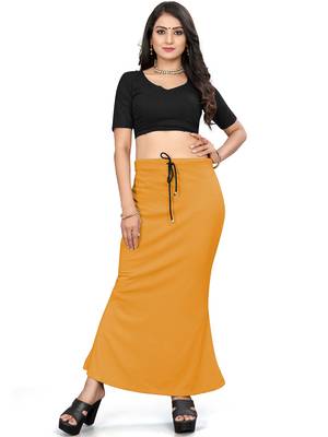 Women's mustard lycra cotton blended shapewear petticoat for saree || skirts for women 1