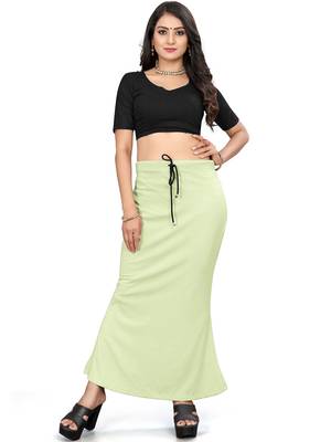 Women's mint green lycra cotton blended shapewear petticoat for saree || skirts for women 1