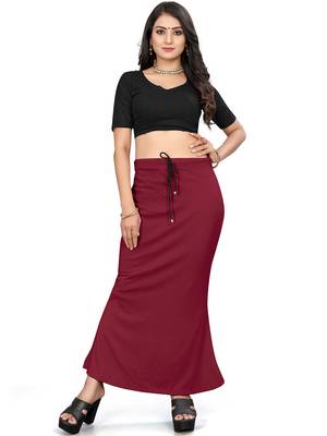 Women's maroon lycra cotton blended shapewear petticoat for saree || skirts for women 1