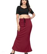 Women's maroon lycra cotton blended shapewear petticoat for saree || skirts for women