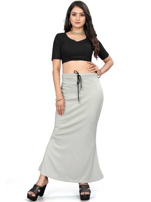 Women's light grey lycra cotton blended shapewear petticoat for saree || skirts for women 1