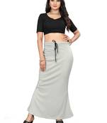 Women's light grey lycra cotton blended shapewear petticoat for saree || skirts for women
