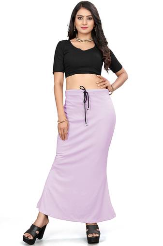 Women's lavender lycra cotton blended shapewear petticoat for saree || skirts for women