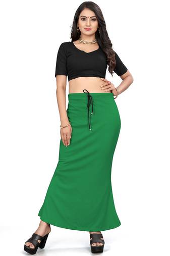 Women's dark green lycra cotton blended shapewear petticoat for saree || skirts for women