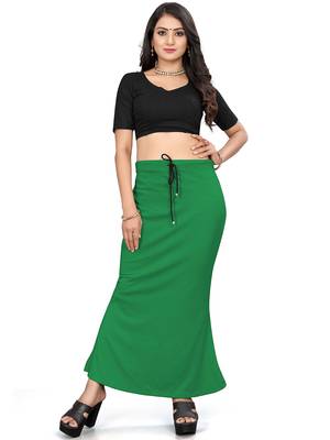 Women's dark green lycra cotton blended shapewear petticoat for saree || skirts for women 1