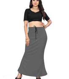 Women's dark grey lycra cotton blended shapewear petticoat for saree || skirts for women