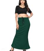 Women's bottle green lycra cotton blended shapewear petticoat for saree || skirts for women