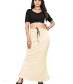 Women's beige lycra cotton blended shapewear petticoat for saree || skirts for women