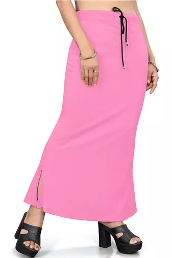 Women's baby pink lycra cotton blended shapewear petticoat for saree || skirts for women