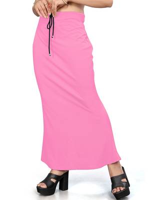 Women's baby pink lycra cotton blended shapewear petticoat for saree || skirts for women 4
