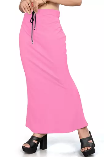 Women's baby pink lycra cotton blended shapewear petticoat for saree || skirts for women