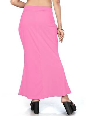 Women's baby pink lycra cotton blended shapewear petticoat for saree || skirts for women 5