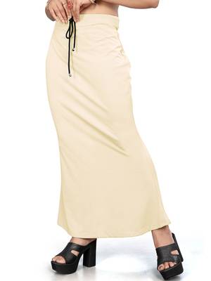 Women's beige lycra cotton blended shapewear petticoat for saree || skirts for women 4