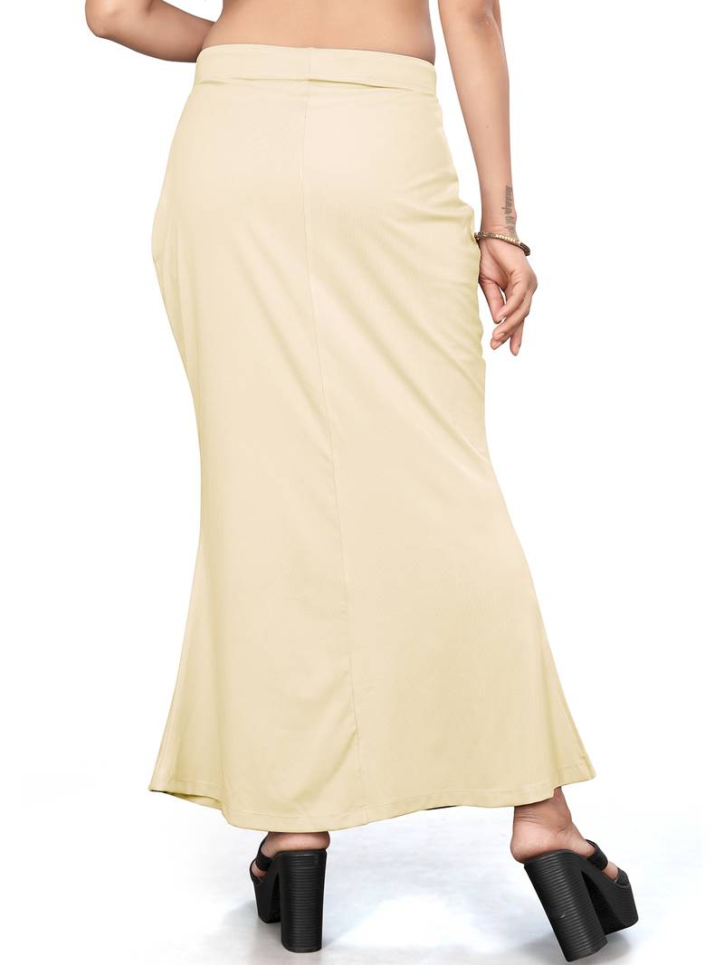 Women's beige lycra cotton blended shapewear petticoat for saree || skirts for women
