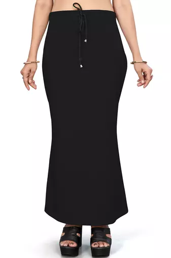 Women's black lycra cotton blended shapewear petticoat for saree || skirts for women
