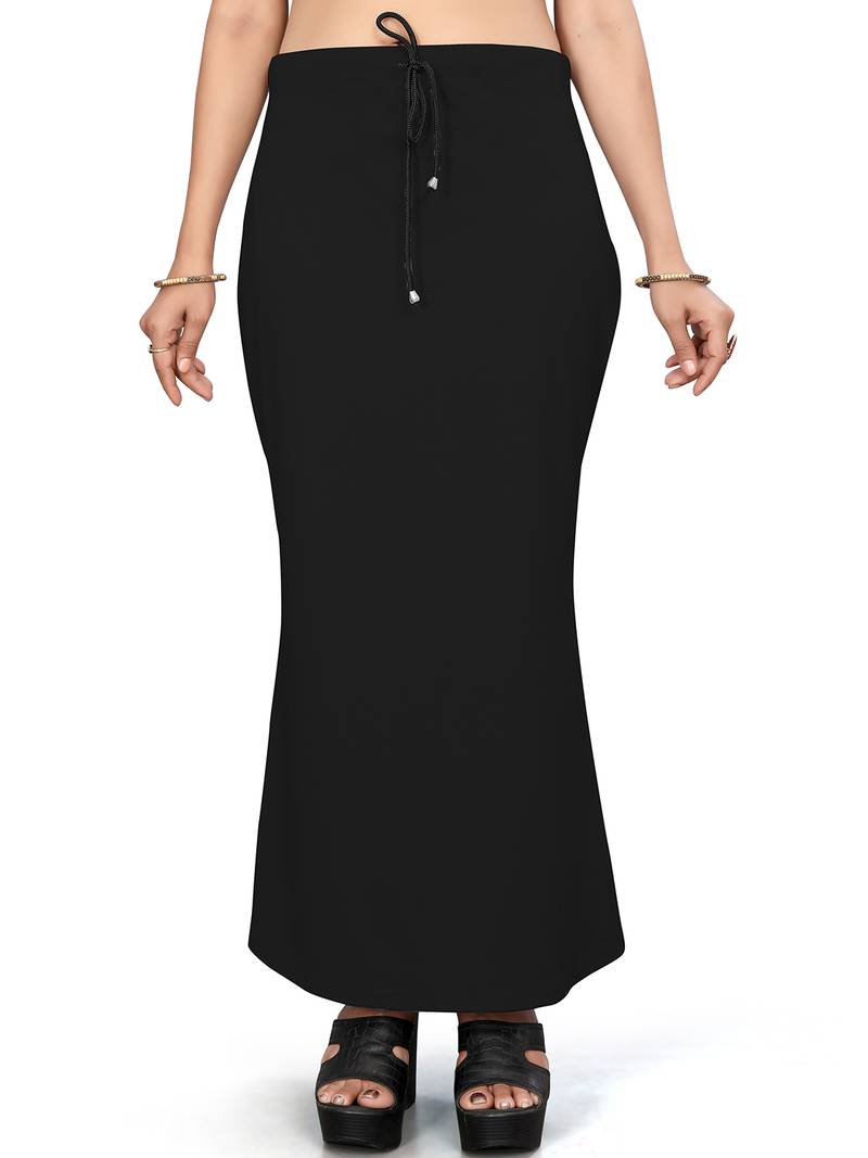 Women's black lycra cotton blended shapewear petticoat for saree || skirts for women
