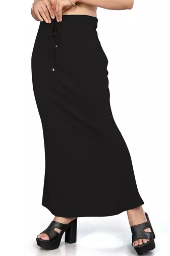 Women's black lycra cotton blended shapewear petticoat for saree || skirts for women
