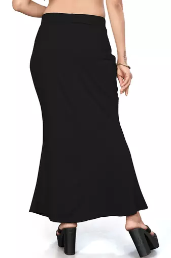 Women's black lycra cotton blended shapewear petticoat for saree || skirts for women