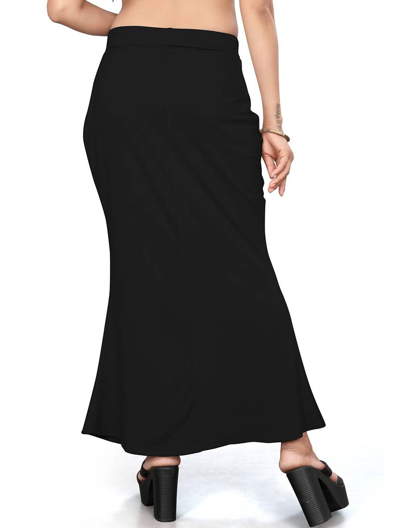 Women's black lycra cotton blended shapewear petticoat for saree || skirts for women