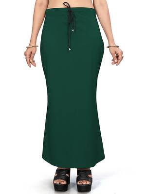 Women's bottle green lycra cotton blended shapewear petticoat for saree || skirts for women 2